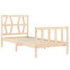 Cama Individual | Cama Para Adultos | Estructura De Cama Con Cabecero Madera Maciza 90x200 Cm Cfw401218