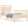 Cama Individual | Cama Para Adultos | Estructura De Cama Con Cabecero Madera Maciza 90x200 Cm Cfw626637