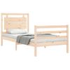 Cama Individual | Cama Para Adultos | Estructura De Cama Con Cabecero Madera Maciza 90x200 Cm Cfw626637