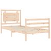 Cama Individual | Cama Para Adultos | Estructura De Cama Con Cabecero Madera Maciza 90x200 Cm Cfw626637