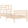 Cama Individual | Cama Para Adultos | Estructura De Cama Con Cabecero Madera Maciza 90x200 Cm Cfw441860