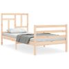 Cama Individual | Cama Para Adultos | Estructura De Cama Con Cabecero Madera Maciza 90x200 Cm Cfw921040