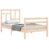 Cama Individual | Cama Para Adultos | Estructura De Cama Con Cabecero Madera Maciza 90x200 Cm Cfw921040