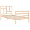 Cama Individual | Cama Para Adultos | Estructura De Cama Con Cabecero Madera Maciza 90x200 Cm Cfw921040