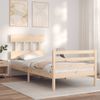 Cama Individual | Cama Para Adultos | Estructura De Cama Con Cabecero Madera Maciza 90x200 Cm Cfw795170