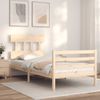 Cama Individual | Cama Para Adultos | Estructura De Cama Con Cabecero Madera Maciza 90x200 Cm Cfw795170