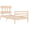 Cama Individual | Cama Para Adultos | Estructura De Cama Con Cabecero Madera Maciza 90x200 Cm Cfw795170