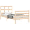 Cama Individual | Cama Para Adultos | Estructura De Cama Con Cabecero Madera Maciza 90x200 Cm Cfw513876