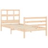 Cama Individual | Cama Para Adultos | Estructura De Cama Con Cabecero Madera Maciza 90x200 Cm Cfw513876