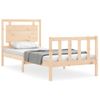 Cama Individual | Cama Para Adultos | Estructura De Cama Con Cabecero Madera Maciza 90x200 Cm Cfw330890