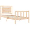 Cama Individual | Cama Para Adultos | Estructura De Cama Con Cabecero Madera Maciza 90x200 Cm Cfw330890