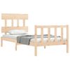 Cama Individual | Cama Para Adultos | Estructura De Cama Con Cabecero Madera Maciza 90x200 Cm Cfw867812