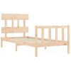 Cama Individual | Cama Para Adultos | Estructura De Cama Con Cabecero Madera Maciza 90x200 Cm Cfw867812