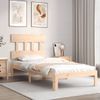 Cama Individual | Cama Para Adultos | Estructura De Cama Con Cabecero Madera Maciza 90x200 Cm Cfw818228