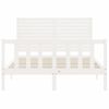 Cama Matrimonial | Cama Para Adultos | Estructura De Cama Con Cabecero Madera Maciza Blanco 120x200 Cm Cfw357197