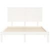 Cama Matrimonial | Cama Para Adultos | Estructura De Cama Con Cabecero Madera Maciza Blanco 120x200 Cm Cfw354500