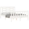 Cama Matrimonial | Cama Para Adultos | Estructura De Cama Con Cabecero Madera Maciza Blanco 120x200 Cm Cfw696561