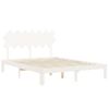 Cama Matrimonial | Cama Para Adultos | Estructura De Cama Con Cabecero Madera Maciza Blanco 140x190 Cm Cfw434234