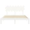 Cama Matrimonial | Cama Para Adultos | Estructura De Cama Con Cabecero Madera Maciza Blanco 140x190 Cm Cfw434234