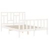 Cama Matrimonial | Cama Para Adultos | Estructura De Cama Con Cabecero Madera Maciza Blanco 140x190 Cm Cfw724564