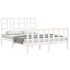 Cama Matrimonial | Cama Para Adultos | Estructura De Cama Con Cabecero Madera Maciza Blanco 140x190 Cm Cfw846258