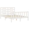 Cama Matrimonial | Cama Para Adultos | Estructura De Cama Con Cabecero Madera Maciza Blanco 140x190 Cm Cfw846258