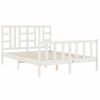 Cama Matrimonial | Cama Para Adultos | Estructura De Cama Con Cabecero Madera Maciza Blanco 140x200 Cm Cfw552744