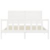 Cama Matrimonial | Cama Para Adultos | Estructura De Cama Con Cabecero Madera Maciza Blanco 160x200 Cm Cfw543117