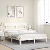 Cama Matrimonial | Cama Para Adultos | Estructura De Cama Con Cabecero Madera Maciza Blanco 160x200 Cm Cfw926588