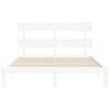 Cama Matrimonial | Cama Para Adultos | Estructura De Cama Con Cabecero Madera Maciza Blanco 160x200 Cm Cfw926588