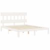 Cama Matrimonial | Cama Para Adultos | Estructura De Cama Con Cabecero Madera Maciza Blanco 160x200 Cm Cfw374643