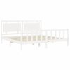 Cama Matrimonial | Cama Para Adultos | Estructura De Cama Con Cabecero Madera Maciza Blanco 180x200 Cm Cfw607954