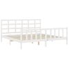 Cama Matrimonial | Cama Para Adultos | Estructura De Cama Con Cabecero Madera Maciza Blanco 180x200 Cm Cfw888515