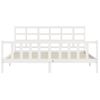 Cama Matrimonial | Cama Para Adultos | Estructura De Cama Con Cabecero Madera Maciza Blanco 180x200 Cm Cfw888515