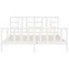 Cama Matrimonial | Cama Para Adultos | Estructura De Cama Con Cabecero Madera Maciza Blanco 180x200 Cm Cfw831772