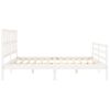 Cama Matrimonial | Cama Para Adultos | Estructura De Cama Con Cabecero Madera Maciza Blanco 200x200 Cm Cfw425895