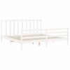 Cama Matrimonial | Cama Para Adultos | Estructura De Cama Con Cabecero Madera Maciza Blanco 200x200 Cm Cfw303230