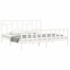 Cama Matrimonial | Cama Para Adultos | Estructura De Cama Con Cabecero Madera Maciza Blanco 200x200 Cm Cfw455057