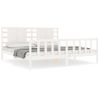 Cama Matrimonial | Cama Para Adultos | Estructura De Cama Con Cabecero Madera Maciza Blanco 200x200cm Cfw471984