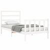 Cama Individual | Cama Para Adultos | Estructura De Cama Con Cabecero Madera Maciza Blanco 90x190 Cm Cfw398237