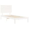 Cama Individual | Cama Para Adultos | Estructura De Cama Con Cabecero Madera Maciza Blanco 90x200 Cm Cfw543762