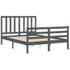 Cama Matrimonial | Cama Para Adultos | Estructura De Cama Con Cabecero Madera Maciza Gris 140x190 Cm Cfw366795