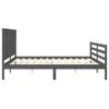 Cama Matrimonial | Cama Para Adultos | Estructura De Cama Con Cabecero Madera Maciza Gris 200x200 Cm Cfw537967