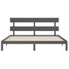 Cama Matrimonial | Cama Para Adultos | Estructura De Cama Con Cabecero Madera Maciza Gris 200x200cm Cfw852989