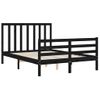 Cama Matrimonial | Cama Para Adultos | Estructura De Cama Con Cabecero Madera Maciza Negro 120x200 Cm Cfw532950