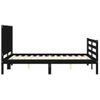 Cama Matrimonial | Cama Para Adultos | Estructura De Cama Con Cabecero Madera Maciza Negro 120x200 Cm Cfw260509