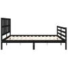 Cama Matrimonial | Cama Para Adultos | Estructura De Cama Con Cabecero Madera Maciza Negro 200x200 Cm Cfw617764