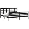 Cama Matrimonial | Cama Para Adultos | Estructura De Cama Con Cabecero Madera Maciza Negro 200x200 Cm Cfw251685