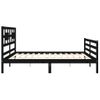 Cama Matrimonial | Cama Para Adultos | Estructura De Cama Con Cabecero Madera Maciza Negro 200x200 Cm Cfw269573