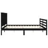 Cama Matrimonial | Cama Para Adultos | Estructura De Cama Con Cabecero Madera Maciza Negro 200x200 Cm Cfw184513